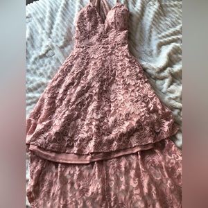 Hi-low open back lace dress